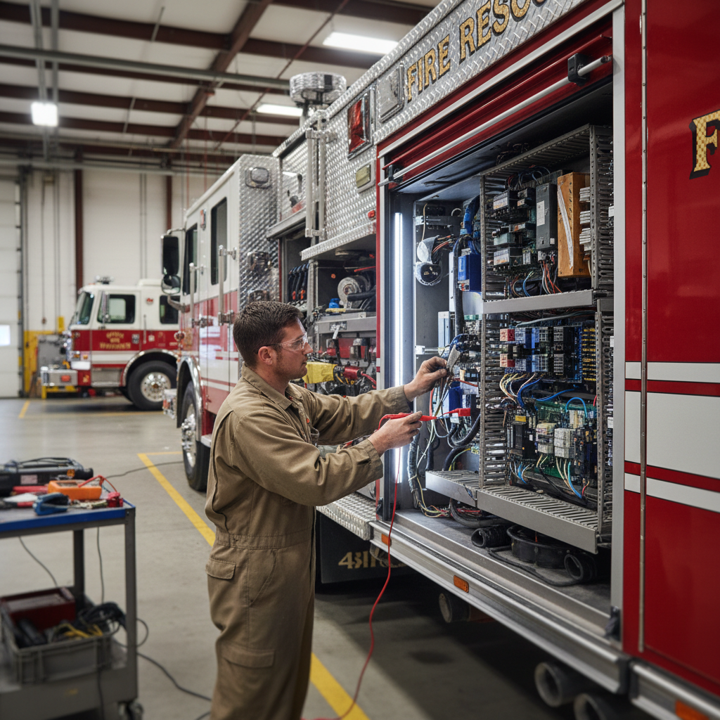 Emergency vehicle maintenance work